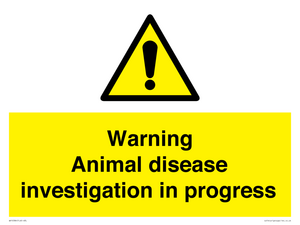 Warning Animal disease investigation in progress